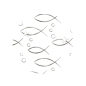 Preview: Fische Silber, Designpapier