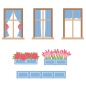 Preview: Everyday Windows, Curtains and Flower Boxes, Stanze - Spellbinders