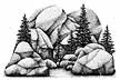 Boulders with Trees, Stempel - Stampscapes