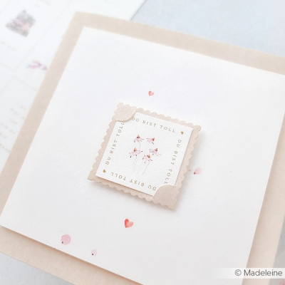 Zarte Blütenwiese rot-rosa, Designpapier - Alexandra Renke