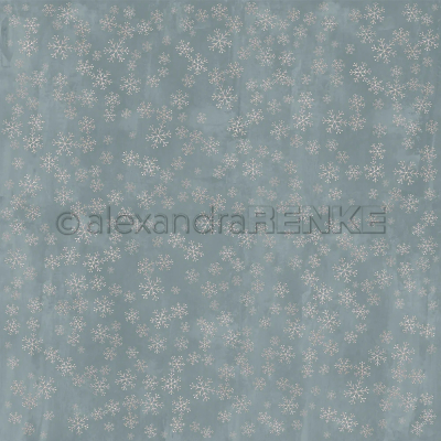 Schneeflockenzauber Sturmpetrol, Designpapier - Alexandra Renke
