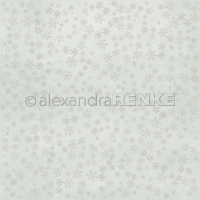 Schneeflockenzauber Jaspisgrün Hell, Designpapier - Alexandra Renke