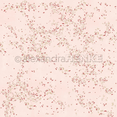 Beerenwirbel Blassrosa, Designpapier - Alexandra Renke