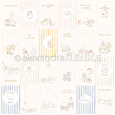 Glück in Kärtchen, Designpapier - Alexandra Renke