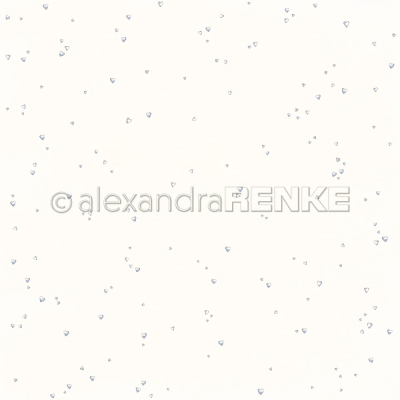 Herzchen Hellblau, Designpapier - Alexandra Renke