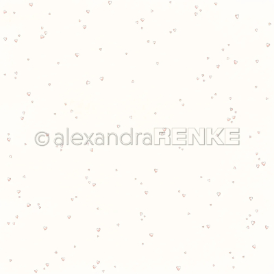 Herzchen Rosa, Designpapier - Alexandra Renke
