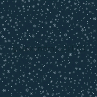 Schneeflocken auf Premiumblau, Designpapier - Alexandra Renke