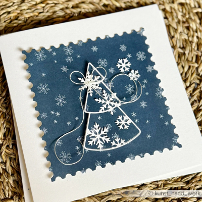 Preview: Schneeflocken auf Premiumblau, Designpapier - Alexandra Renke