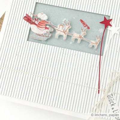 Preview: Zarte Streifen Elegant Blau, Designpapier - Alexandra Renke