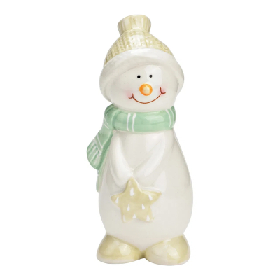 Schneemann mit Stern aus Keramik