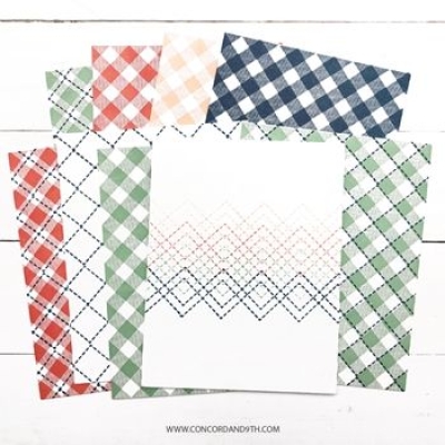 Gingham Background, Clearstamp - Concord & 9th