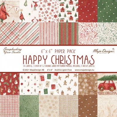 Happy Christmas 6x6 Paperpad - Maja Design