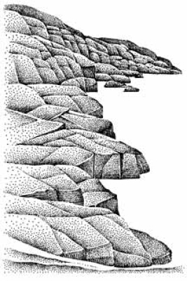 Rocky Cliff Left, Stempel - Stampscapes