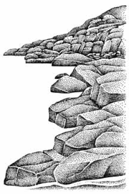 Rocky Cliff Right, Stempel - Stampscapes