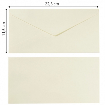 Preview: Kuverts 11,5 x 22,5 cm, Ivory - Vaessen