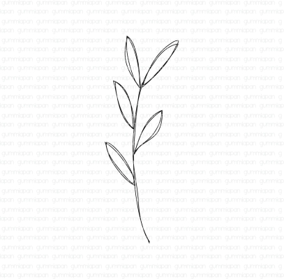Doodled Sprig, Rubberstamp - Gummiapan