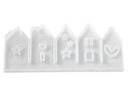 Silikongießform Häuser 5-fach - HobbyFun