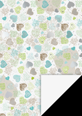 Big Hearts Mint A4, Designpapier - Heyda