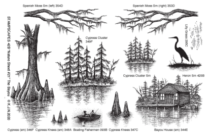 Nature Sheet #21 The Bayou, Stempel - Stampscapes