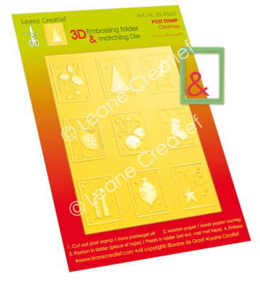 Post Stamp Christmas, Prägefolder mit Stanze - Leane Creatief