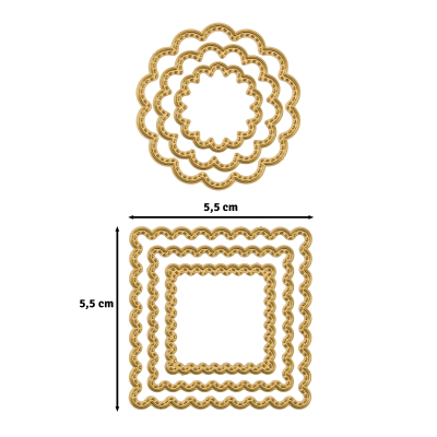 Preview: Gewellte Kreise & Quadrate, Stanze - Vaessen Creative