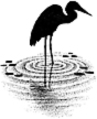 Heron in Water Sm, Stempel - Stampscapes