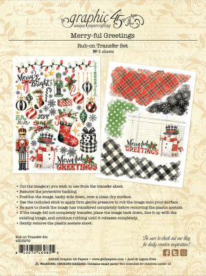 Preview: Merry-ful Greetings, Rub-On Transfer Set - Graphic45