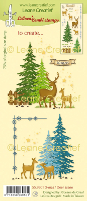 X-Mas Deer Scene, Clearstamp - Leane Creatief