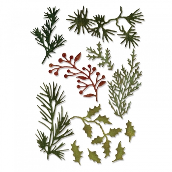Holiday Greens Mini Thinlits, Stanze - Sizzix