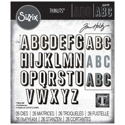 Alphanumeric Shadow Upper, Stanze - Sizzix