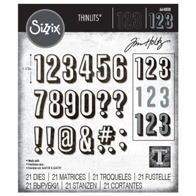 Alphanumeric Shadow Numbers, Stanze - Sizzix