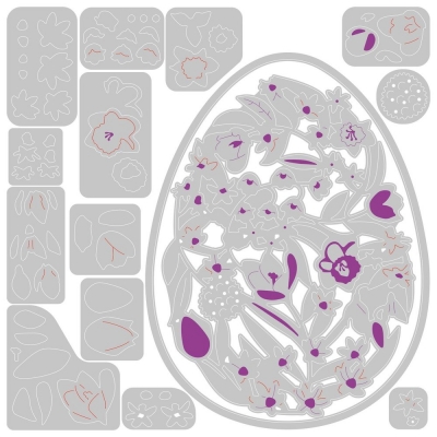 Intricate Floral Egg Thinlits, Stanze - Sizzix