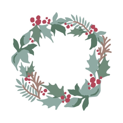 Holly Wreath Layered Stencils, Schablone - Sizzix