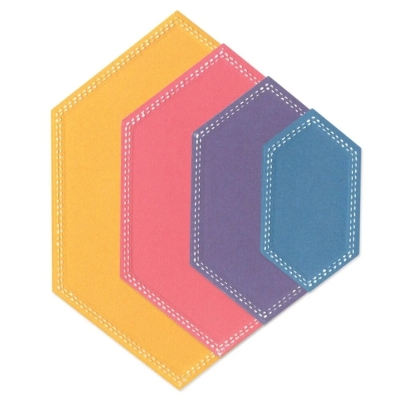 Belinda Stitched Hexagons Framelits, Stanze - Sizzix