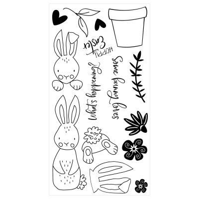 Bunny Bits & Blooms, Stempel - Sizzix