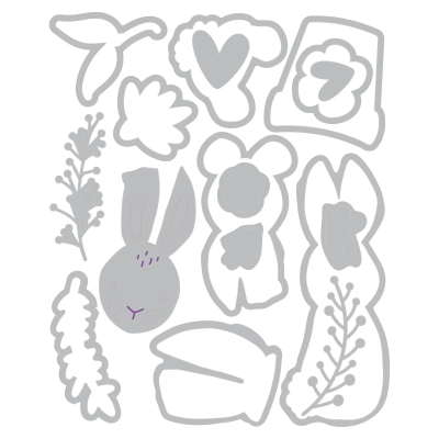 Bunny Bits & Blooms #2, Stanze - Sizzix
