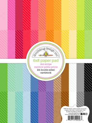 Dot-Stripe Rainbow Petite Prints 6x8 Paperpad - Doodlebug