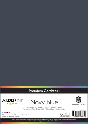 Premium Cardstock A4, Navy Blue - ARDEN Creative Studio