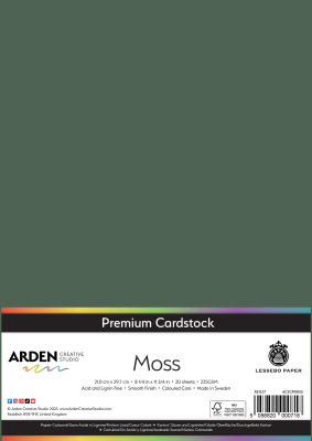 Premium Cardstock A4, Moss - ARDEN Creative Studio