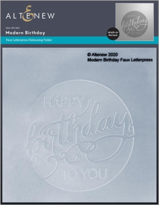 Modern Birthday Faux Letterpress, Embossing Folder - Altenew