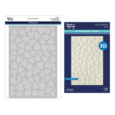 3D Embossingfolder & Schablonen, Puffy Hearts - Spellbinders