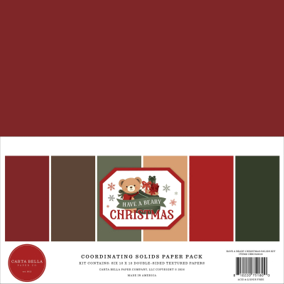 Have A Beary Christmas 12x12 Coordinating Solids - Carta Bella