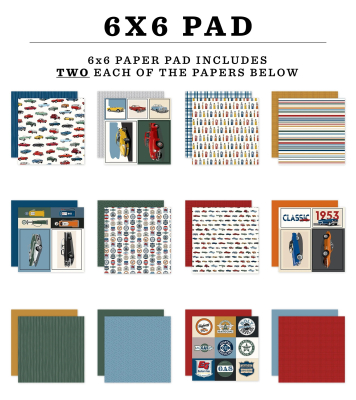 Cars, 6x6 Paperpad - Carta Bella