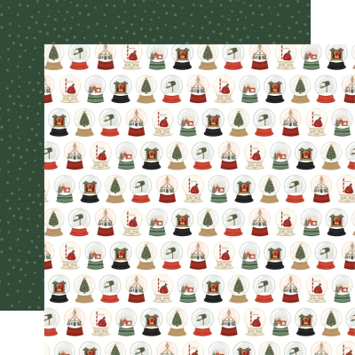 Christmas Village - Christmas Snowglobes, Designpapier - Carta Bella