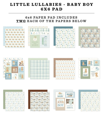 Preview: Little Lullabies Baby Boy, 6x6 Paperpad - Carta Bella