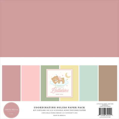 Little Lullabies Baby Girl 12x12 Coordinating Solids - Carta Bella