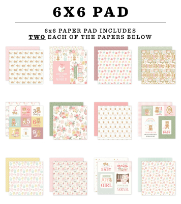 Preview: Little Lullabies Baby Girl, 6x6 Paperpad - Carta Bella