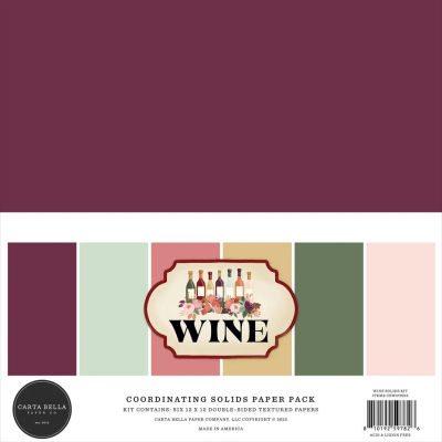 Wine 12x12 Coordinating Solids - Carta Bella