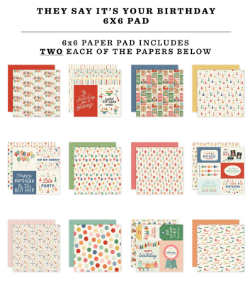 Preview: They say it's your Birthday, 6x6 Paperpad - Carta Bella
