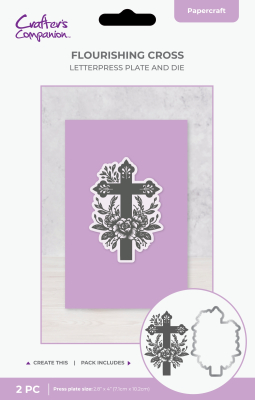 Flourishing Cross, Letterpress Plate & Stanze - Crafter's Companion